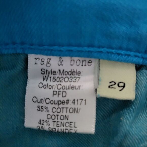 rag & bone Crop Skinny Electric Indiglo Jean Size 29 (8) - Picture 8 of 8